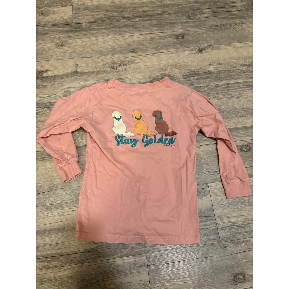 Cardin McCoy Stay Golden Dogs Pink Long Sleeve Graphic T Shirt Youth S